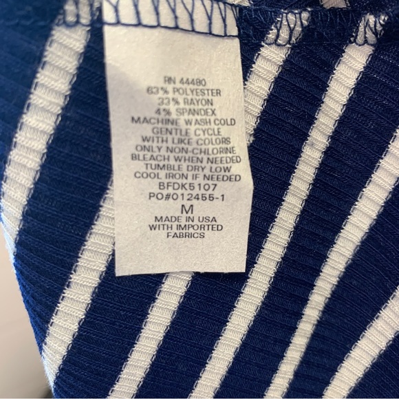 Revolve LAMade Long Sleeve Ribbed Mini Dress Navy Stripe Womens Size M - Picture 4 of 5